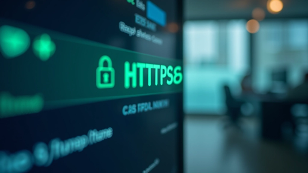 Illustrazione di una connessione sicura HTTPS con lucchetto SSL, flusso di dati crittografati tra browser e server