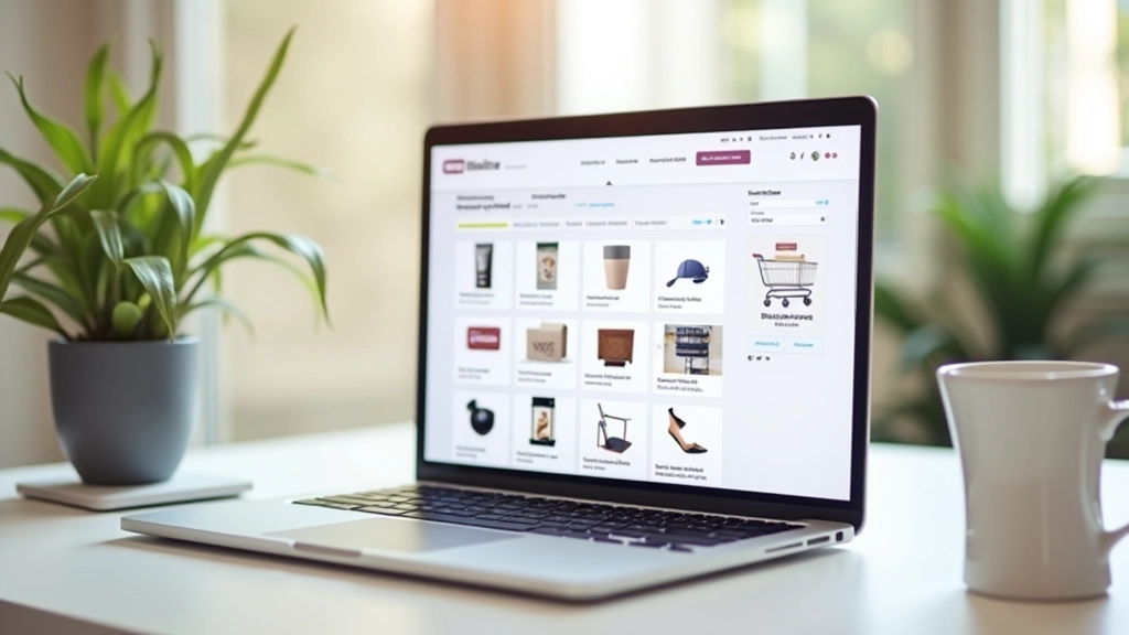 Schermata WooCommerce su laptop mostrante impostazioni tema, colori e struttura di base del negozio