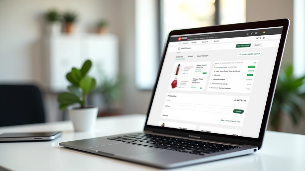 Interfaccia moderna di piattaforma e-commerce con dashboard mostrante catalogo prodotti, ordini e configurazione pagamenti